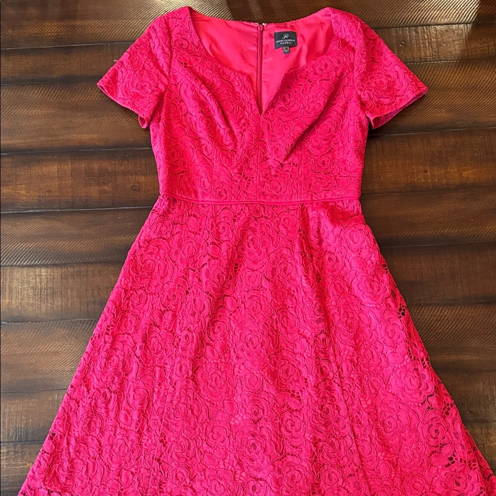Adrianna Papell Elegant Red/Pink Lace Dress